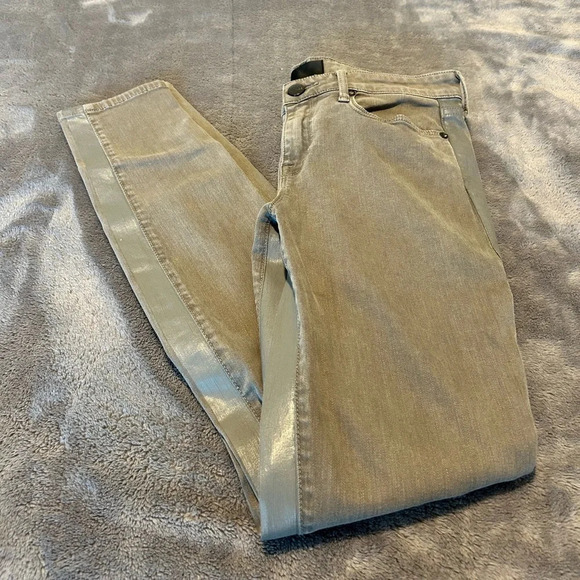 Vince Denim - Vince Dylan active stripe high light women’s grey/silver skinny jean size 27